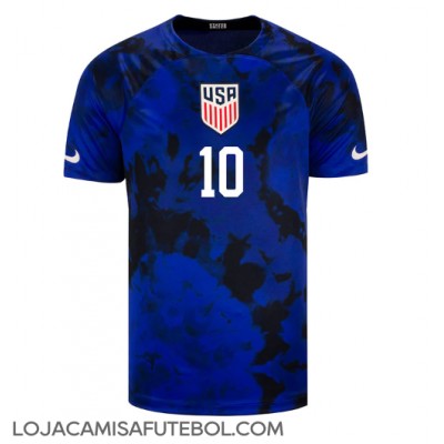 Camisa de Futebol Estados Unidos Christian Pulisic #10 Equipamento Secundário Mundo 2022 Manga Curta
